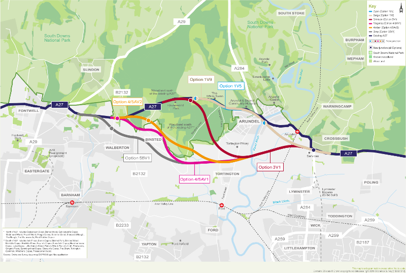 A27 route overview map